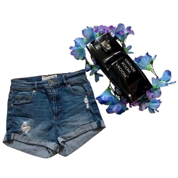 Garage Distressed High Rise Jean Shorts Juniors 1 - Picture 1 of 8